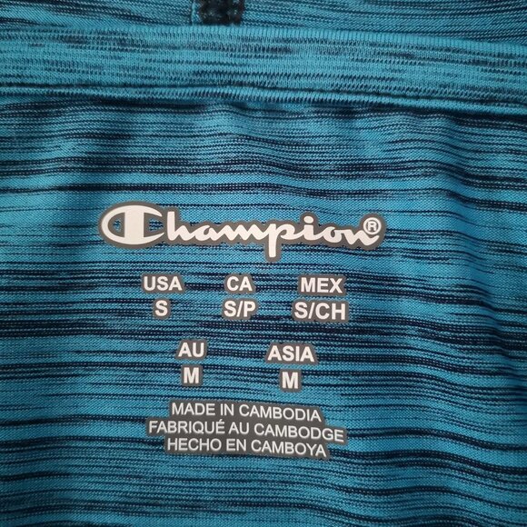 Champion Ladies V-neck Teal Blue Hooded Pullover - Picture 4 of 12